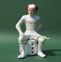 Rare porcelain figurine court fool clown Alba Iulia Romanian porcelain