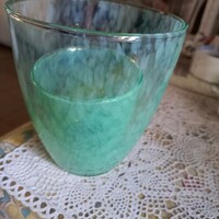 2 db menta színű üveg váza/mécsestartó