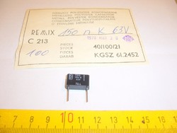 150nF K 63V C213 régi magyar fémezett poliészter kondenzátor-f122-REMIX gyártmány-retró cuccok-11981