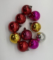 Old Christmas tree decoration, glass balls, red yellow white