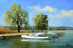 AKCIÓ Lantos György BALATON Kikötő Tihanynál 20x30