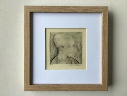 Szász Endre ( 1926 - 2003 ) , ritkább , aláírt rézkarca , új modern üvegezett keretben .