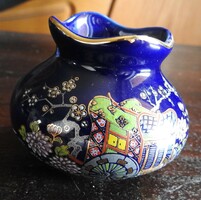 Oriental small vase - blue - gold violet vase