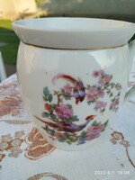 Antique large bird of paradise cup, mug, jug for sale!