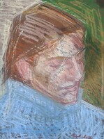 Pastel male portrait, signed