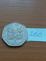 Kenya 5 shillings 1985 2nd president daniel t. Arap moi, copper-nickel 200.