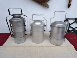Alumínium ételhordók , ételhordó  , ételes, nosztalgia darab, paraszti dekoráció, Gyűjtői szépség