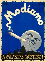 Zoltán Kónya Modiano the winner of the election 1928 cigarette tobacco advertisement poster reprint moon smoke cigarette