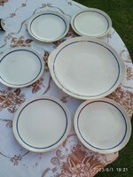 Antique, Blue striped granite dessert set for sale!