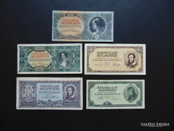 5 darab milpengő bankjegy 1946 ! Mind más címlet !