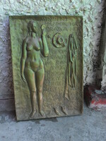 Bronz akt szobor falikép relief
