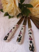 Bird knives with porcelain handles, 3 in one