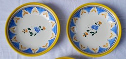 Hand-painted folk ceramic decorative plates 2 + 1 piece 20.5 x 4 cm / piece