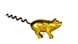 1961 Buék ... Solid copper pig figural massive corkscrew