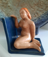﻿﻿györgy Gyarmathy ceramics, seated female nude bookend
