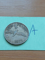 Guernsey 1 new penny 1971 gannet (morus) bird, bronze #a
