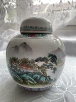 Kínai gyömbér vagy tea tartó porcelán váza