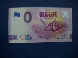 Germany 0 euro 2022 sealife hanover! Turtle fish! Rare commemorative paper money! Ouch!