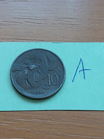 Italy 10 centesimi 1921 r, bee, iii. Viktor émánuel, copper #a