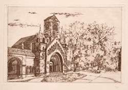 Hepp edit (1947-): Ják chapel in the city park - original etching