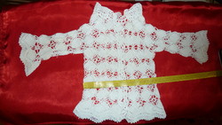 Antique crocheted christening shirt newborn size