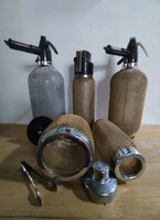 Mid-century foam siphon, soda siphons, sugar holder, saker 5 pcs