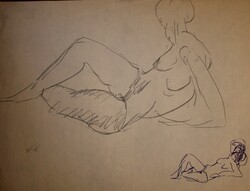 Károly Kernstok: nude study. Graphic paper, size: 20x29 cm.