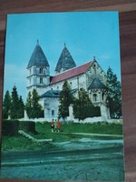 Régi képeslap, Ják, Bencés apátsági templom  fotó: Pászthory Lóránt, postatiszta