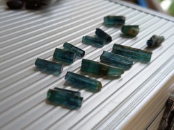 Raw indigolite tourmaline gemstone rough from Nigeria  mixed!
