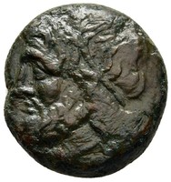 HIERON II, Sicilia Syracuse Kr.e.275-215, POSEIDON & szigony, ókori görög bronz