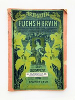 Fuchs H. Ervin gyógyszerészeti dobozgyárának illusztrált árjegyzéke 1905-ből szecessziós címlappal
