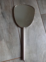 Szép régi fém kézi tükör (31,5x12,8 cm)