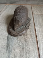 Wonderful old bronze hedgehog statue