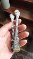 Silver-plated sugar tongs, xix. Century, 15 cm piece.