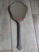 Stunning old silver-plated hand mirror (32.5x13 cm)