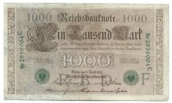 1000 Mark 1910 7-digit green serial number Germany 1.