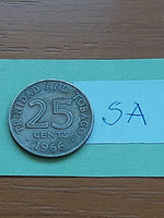 Trinidad and Tobago 25 cents 1966 copper-nickel, sa