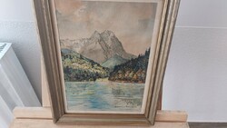 (K) hermann müller 44 watercolor landscape paintings 28x37 cm with frame