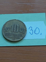 Peru 10 centimeter 2005 lima, (braille), brass 30.
