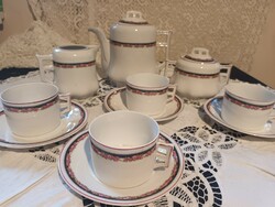 Antique Art Nouveau porcelain tea set with small rose pattern, huge size for sale!