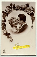 Régi romantikus színezett fotó képeslap  St Katalin ünnepére