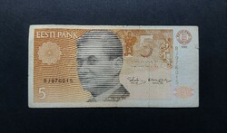 Estonia 5 krooni, koruna 1992, vg+