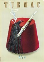 Vintage svájci cigaretta reklám plakát 1943, modern reprint nyomat, dohány hosszú női cigi szipka