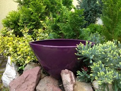 New flower pot or vase eggplant ceramic