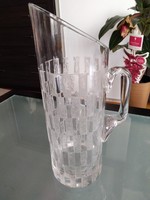 Art deco water and wine glass jug, acid-etched, made with a unique special technique.