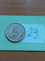 Malaysia Malaysia 5 sen 1968 copper-nickel 29.