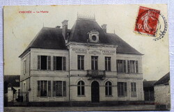 Antique French photo postcard chichée / town hall 1910