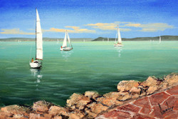 AKCIÓ Lantos György Balatoni vitorlások 20x30