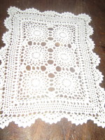 Beautiful white antique hand-crocheted tablecloth