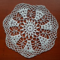 Round crochet lace tablecloth